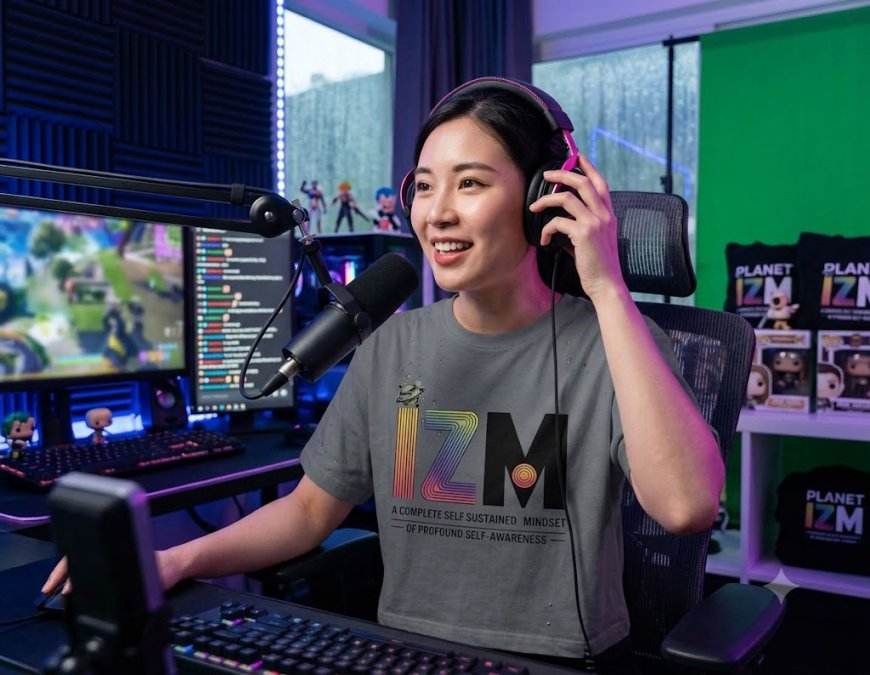 Kali iZM holding a gaming controller while streaming.