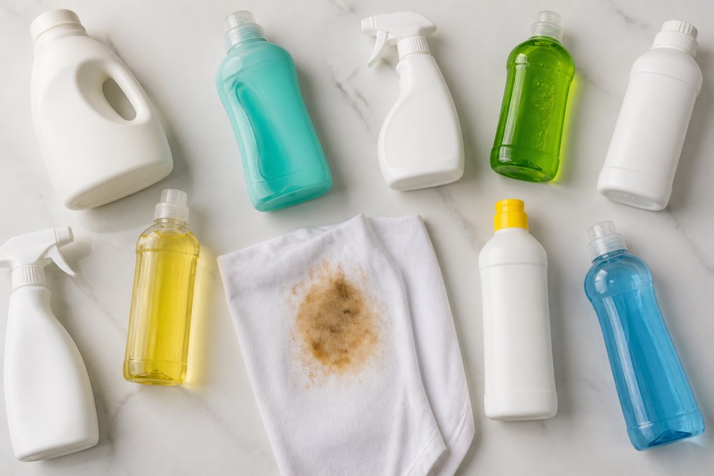 Professional illustration showing Flat for 10 best enzymatic stain removers for grease