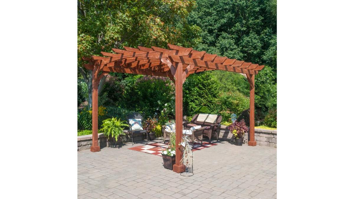 12 Ft. W X 10 Ft. D Solid Wood Pergola