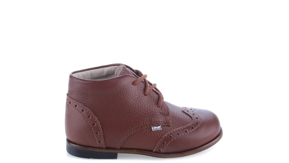 (1432A-11) Emel classic first shoes Brown brogue