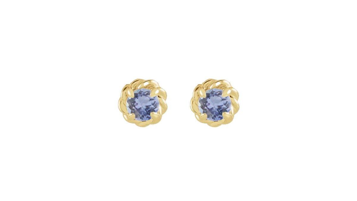14K Gold Birthstone Earrings