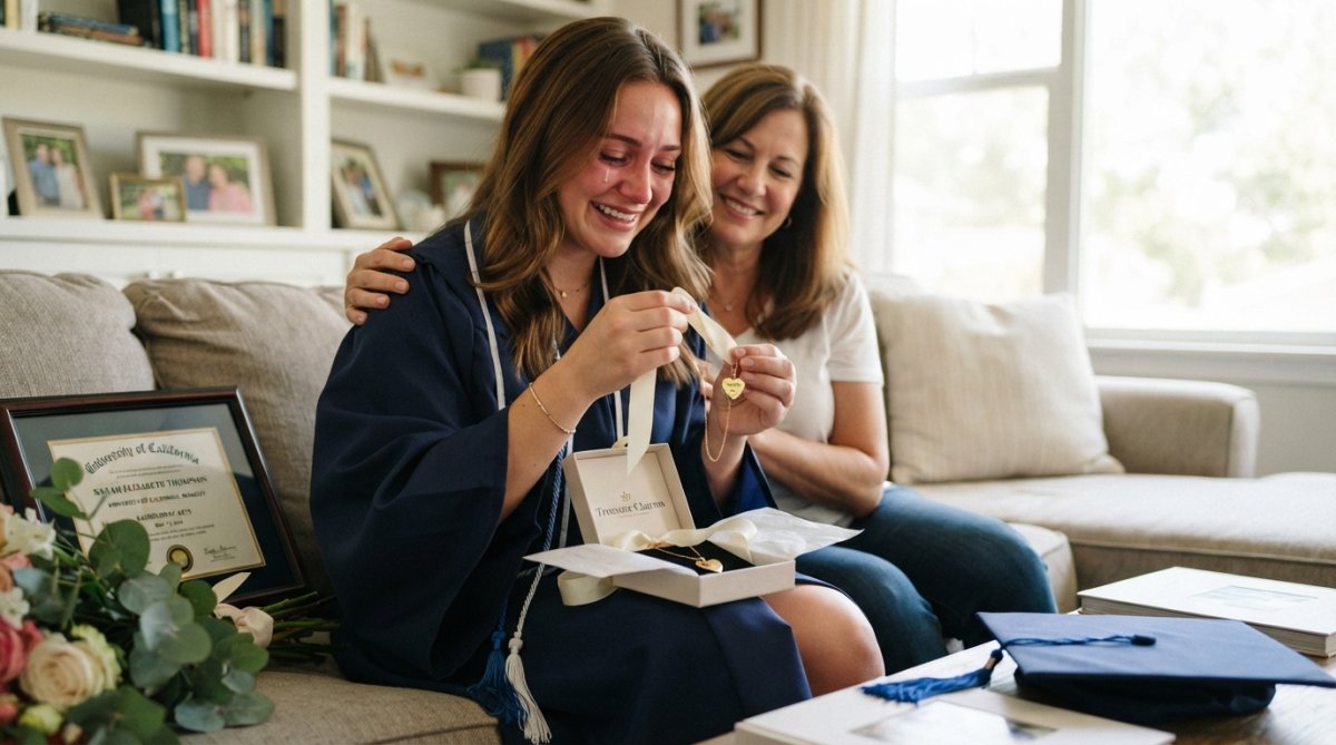 Professional illustration showing Close for graduation gifts for daughter