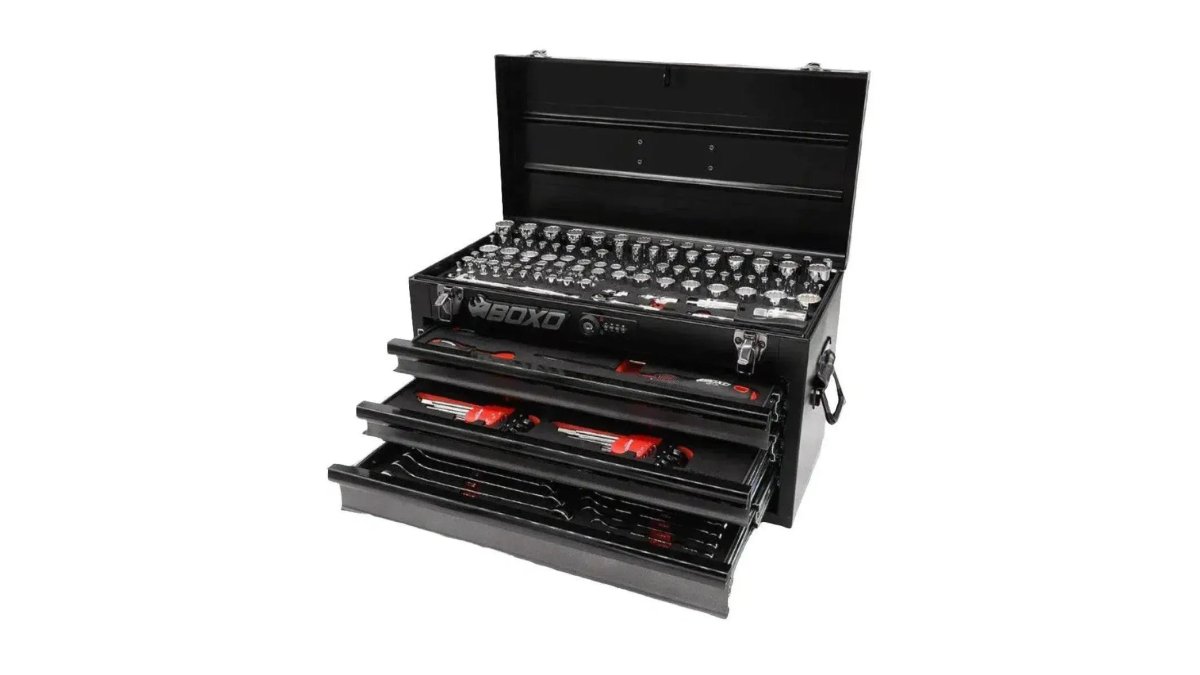 159-Piece Metric and SAE Combo 3-Drawer Hand Carry Tool Box