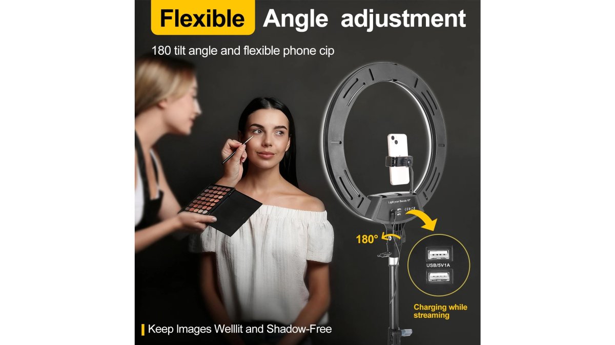 18-Inch RGB Ring Light Kit with 1.86m Tripod