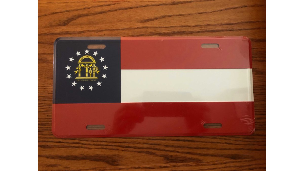 2003 Current Georgia State Flag License Plate Tag