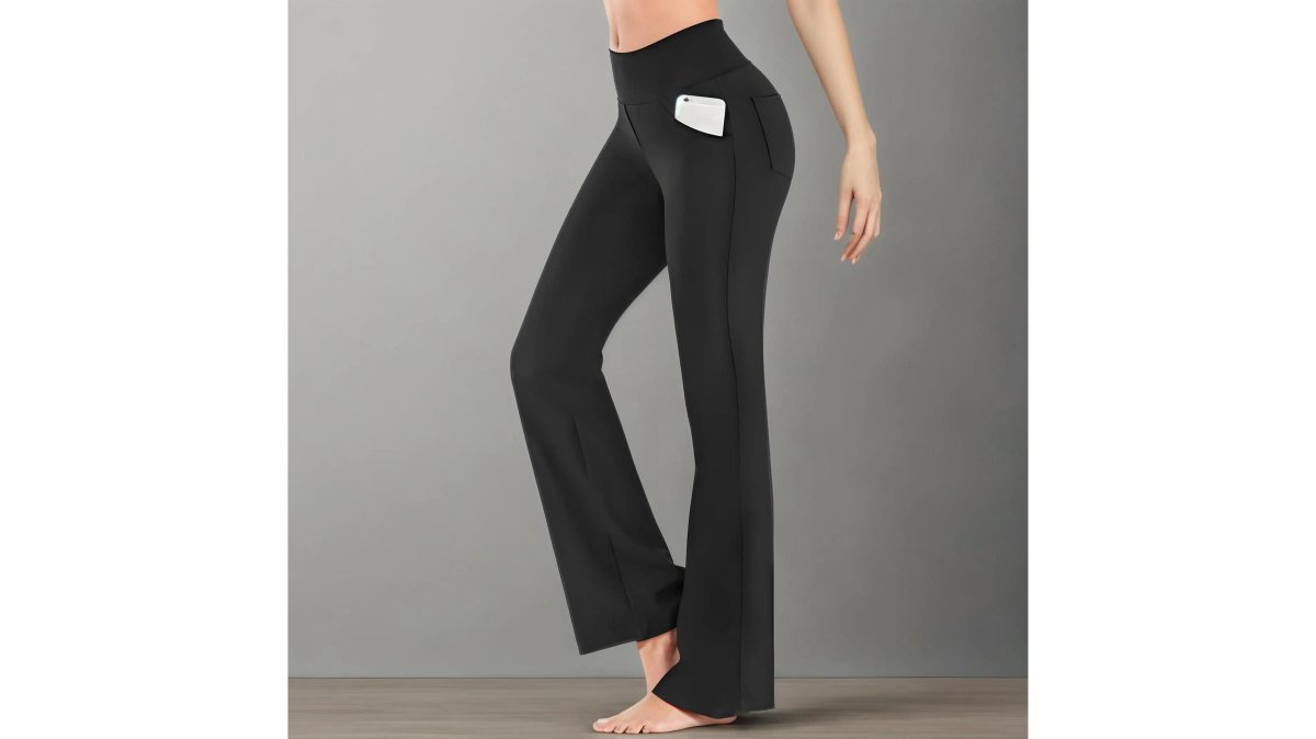 2025 Women's High Waist Yoga Pants 4-Way Stretch Workout Trousers with Pockets, Tummy Control Gym to Office Black Leggings S-3XL
