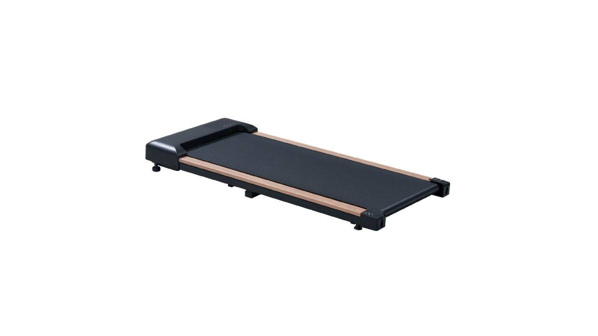 2.25HP Under Desk Treadmill, Portable Wood Walking Pad for Home & Office, Compact Running & Walking Machine with Remote Control, LED Display, Black