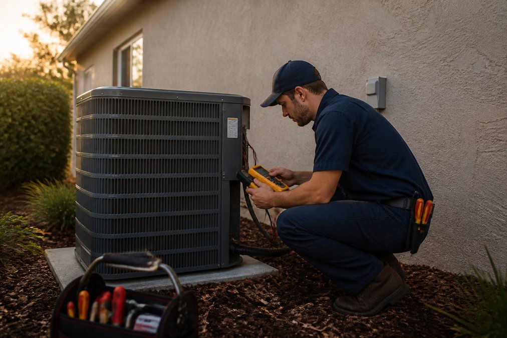 Professional illustration showing HVAC for emergency ac repair