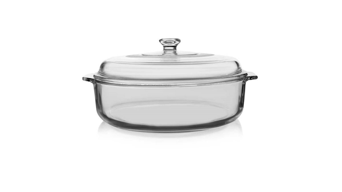 3-Quart Glass Bakeware Casserole Dish Dutch Oven with Oven-Safe Glass Lid