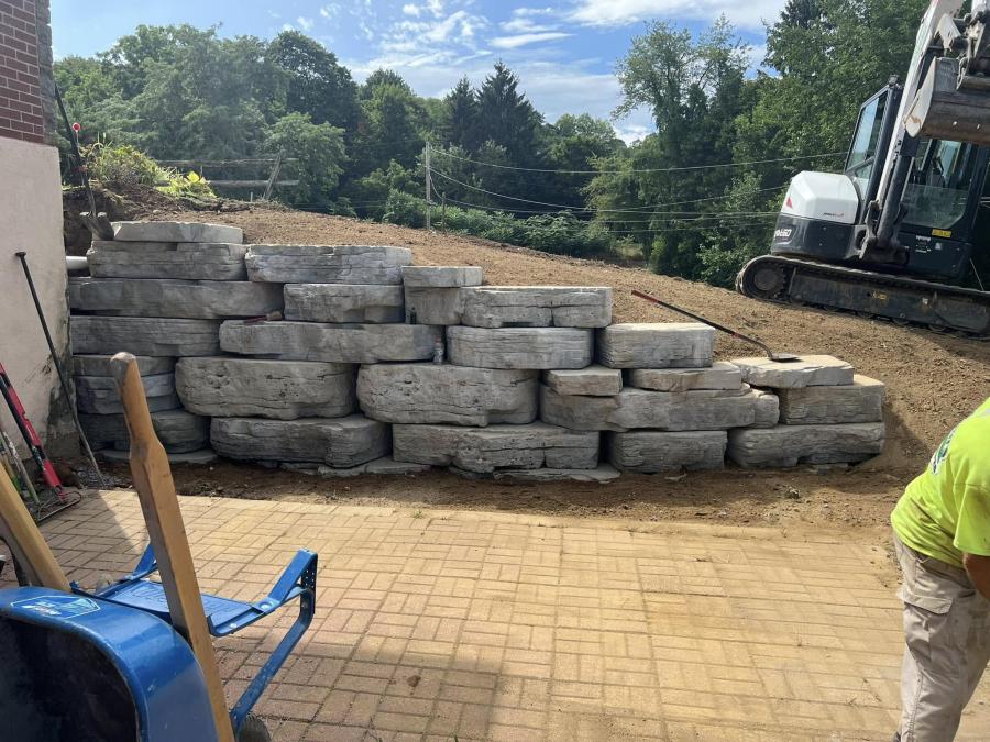 under construction retaining wall