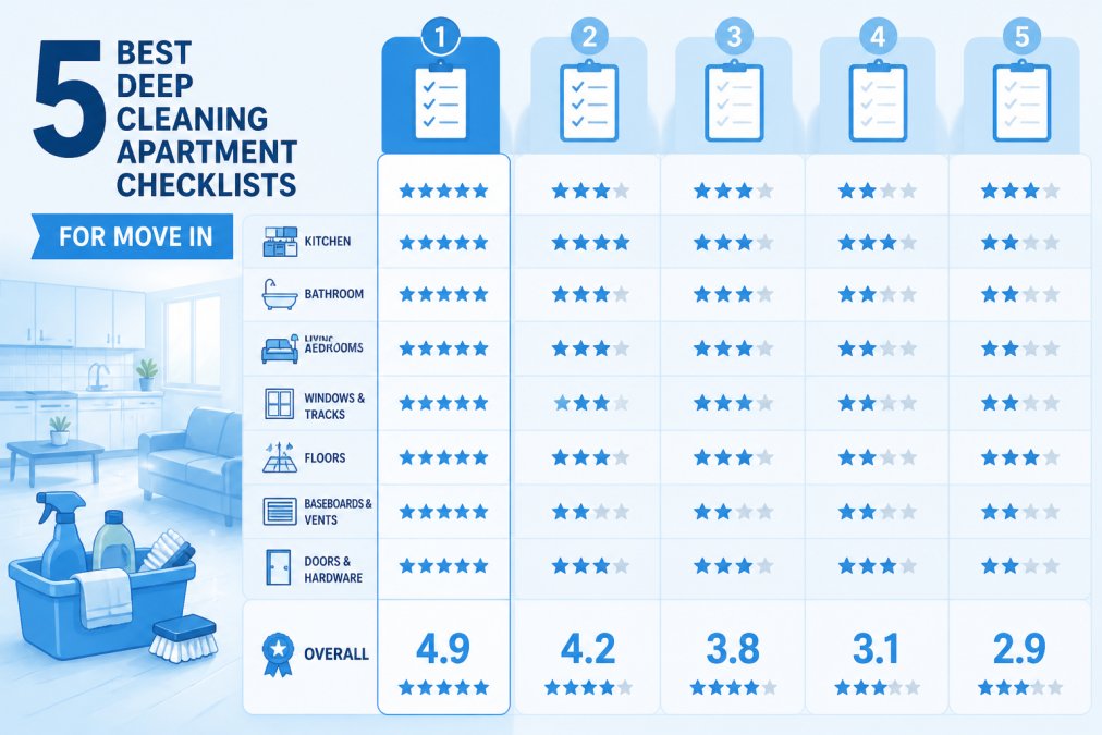 5 Best Deep Cleaning Apartment Checklists for Move In