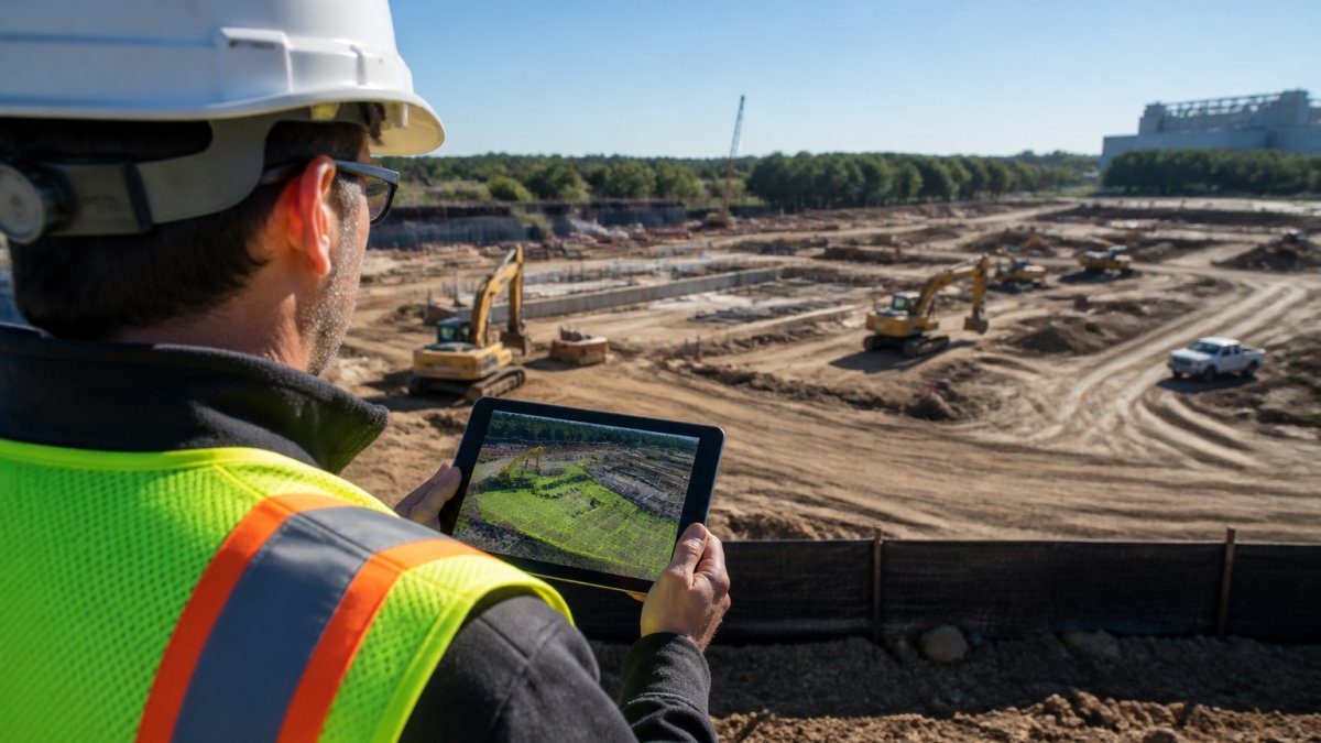 Workflow diagram for 5 best drone software for construction site tracking showing planning and data capture.