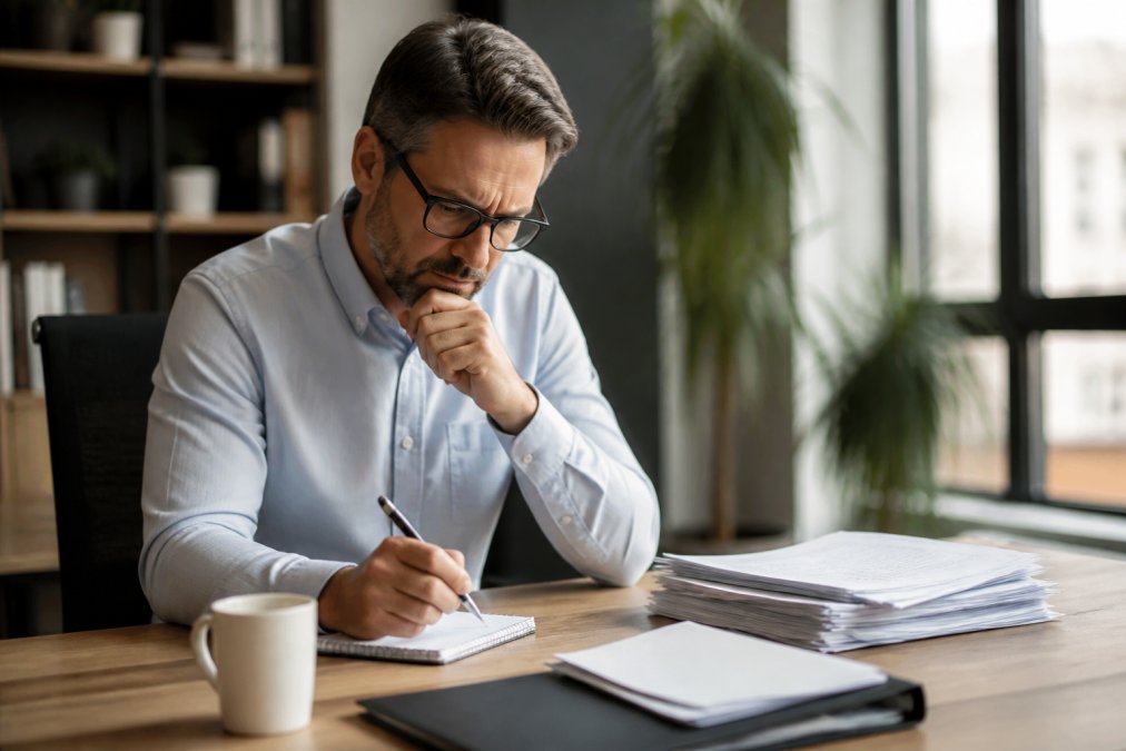 Business owner analyzing chargeback reports on a laptop for high risk credit card processing management