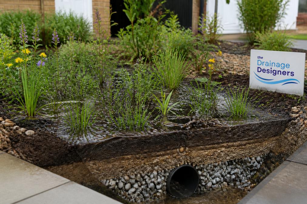 Professional illustration showing 5 best SuDS solutions for clay soil sites