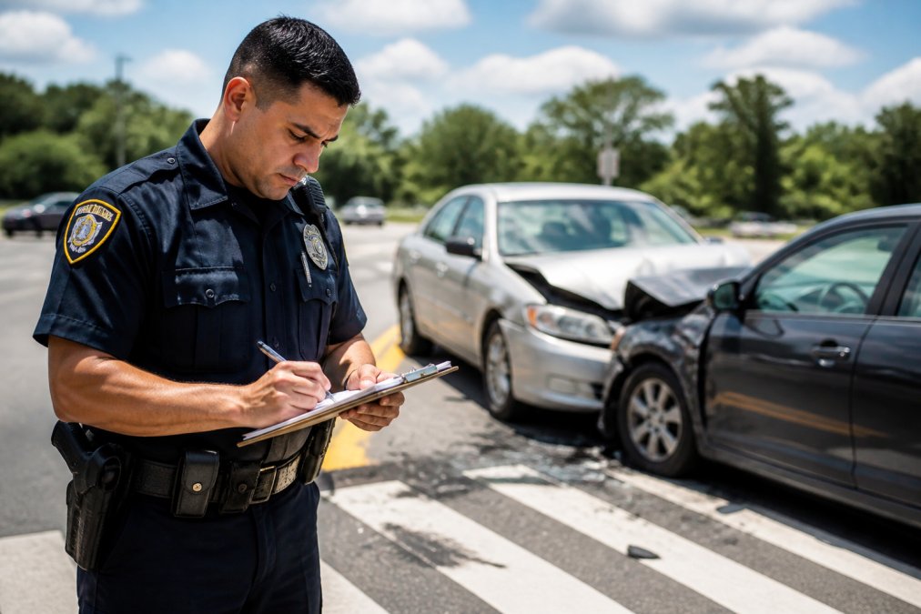 Professional illustration showing Police for 5 best ways to use crash reports for claims