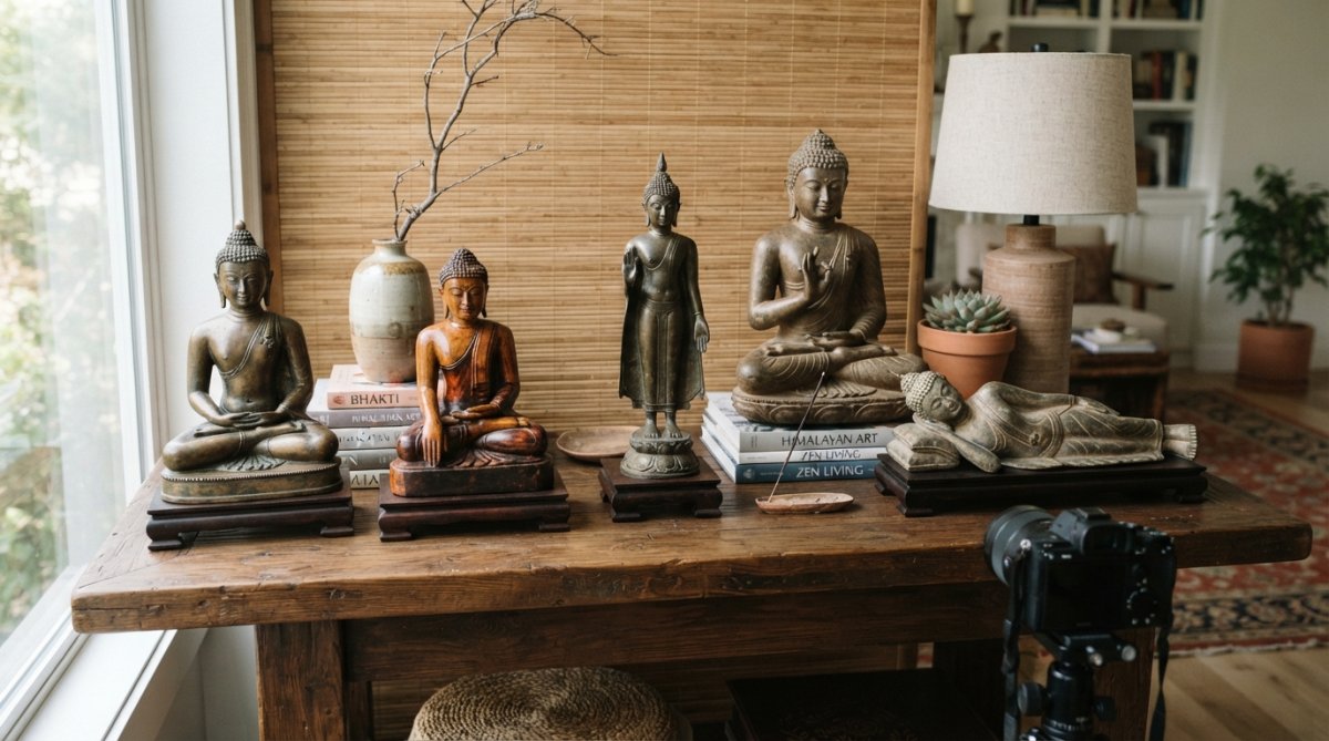 Professional illustration showing Buddha for buddha statue poses