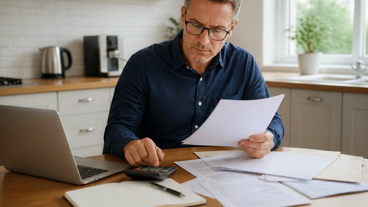 Infographic showing the calculation process for capital gains when selling a house using property documents