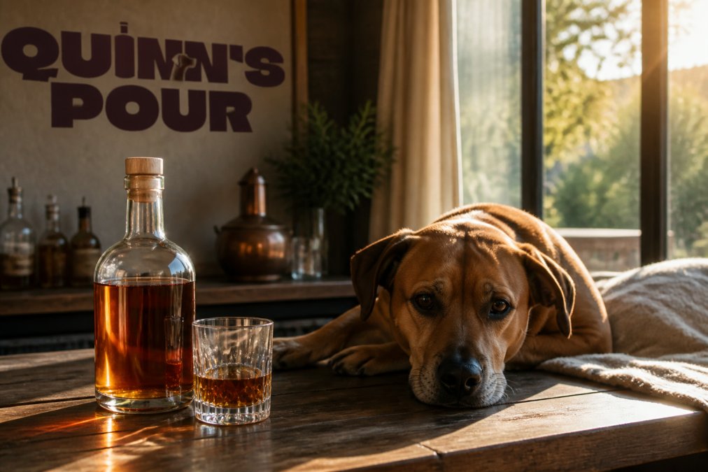 Infographic mapping the donation process from ethical brands like Quinn’s Pour to local dog rescue charities.