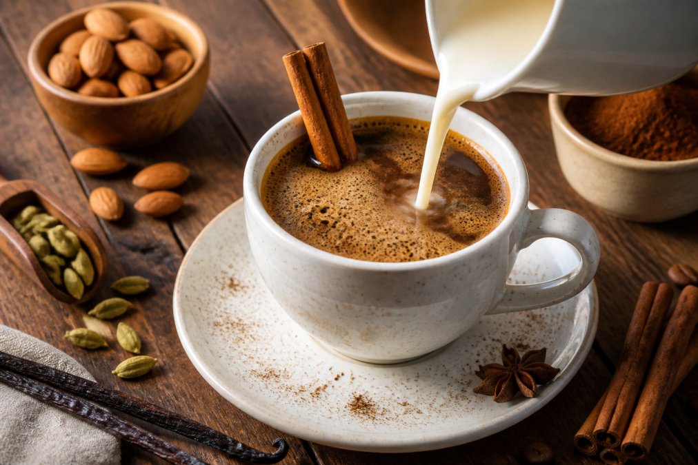 Professional illustration showing Close for healthy coffee flavor combinations