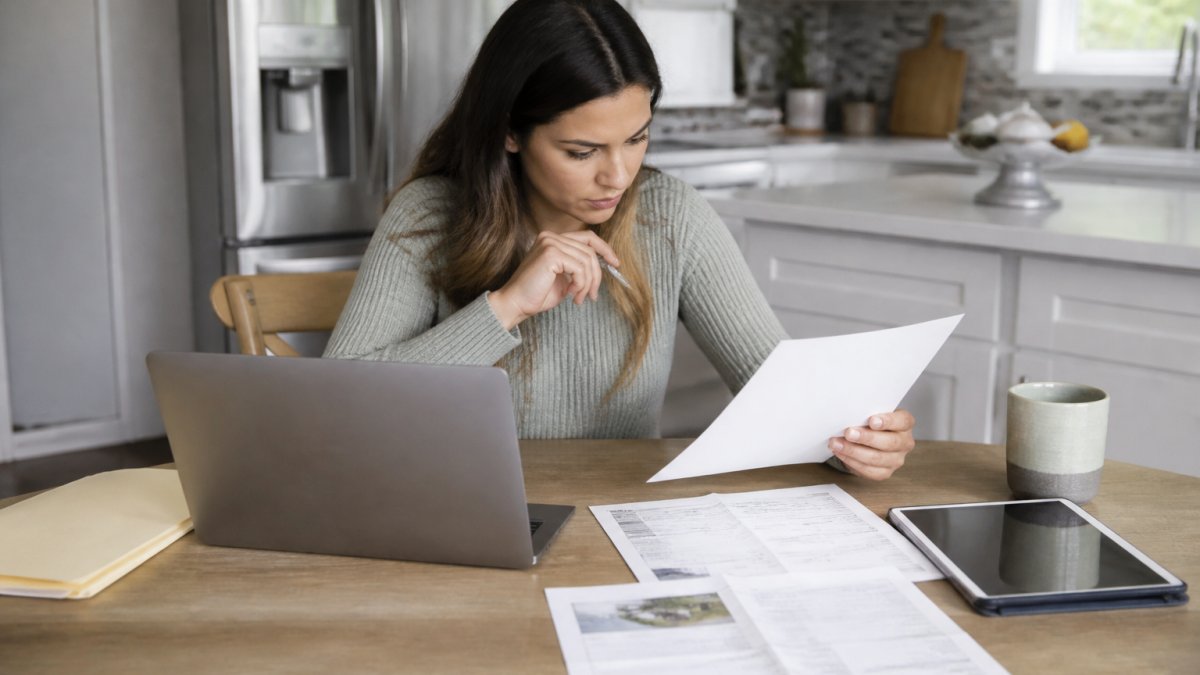 Homebuyer reviewing documents to understand why property tax estimates differ across Florida counties.