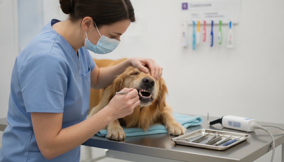 Professional illustration showing 5 reasons to choose professional pet dental care