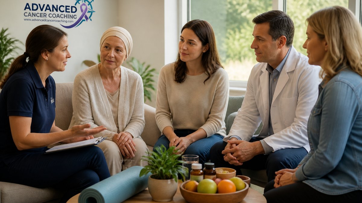 Professional demonstrating integrative oncology support for families technique in modern clinical setting with natural lighting