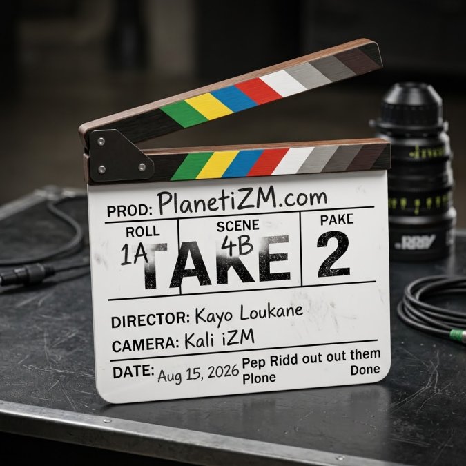 Planet iZM film production clapperboard.