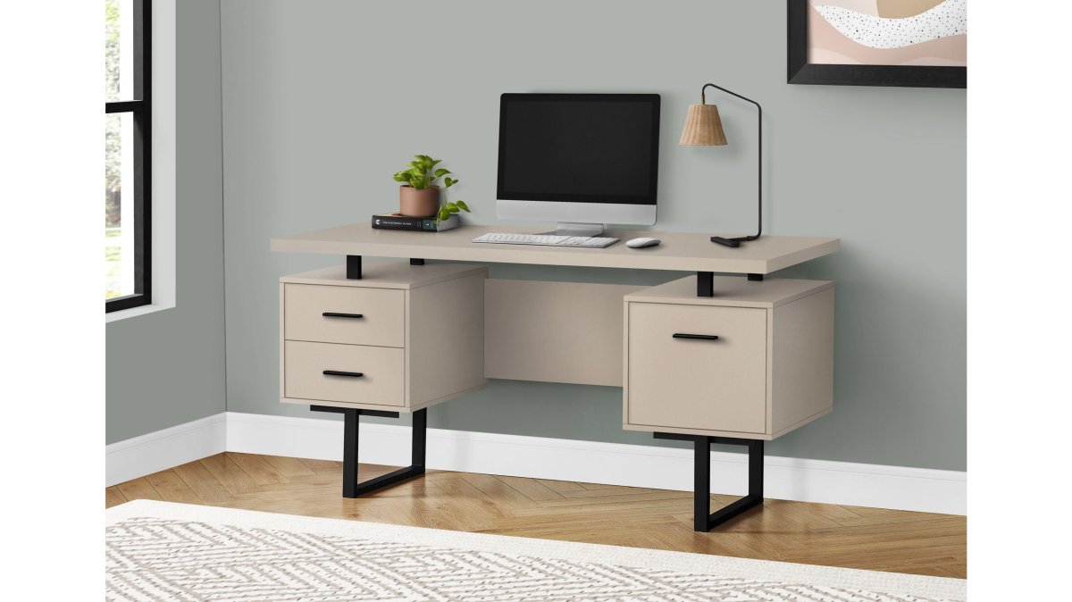 60" Computer Desk with Storage Drawers – Home Office Writing Desk
