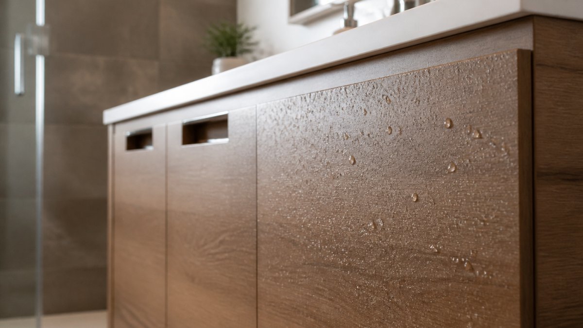 Comparison diagram highlighting moisture-resistant seals on vanity materials for the 7 best bathroom vanity materials for