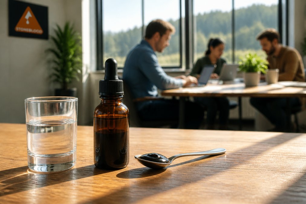 Infographic showing the process of using shilajit resin as one of the natural energy boosters for daily focus