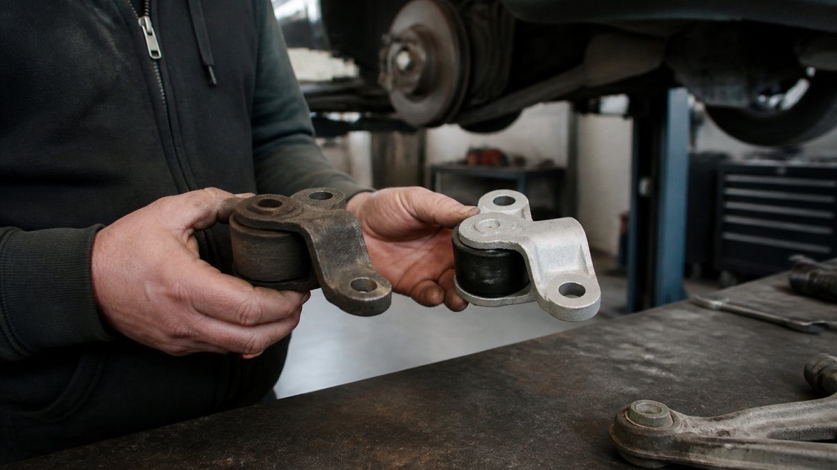 Comparison diagram showing the physical fitment differences between a worn component and a genuine replacement part.