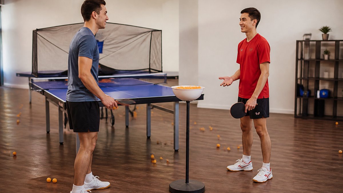 Two people using proper lifting techniques to safely lift a couch together in a living room
