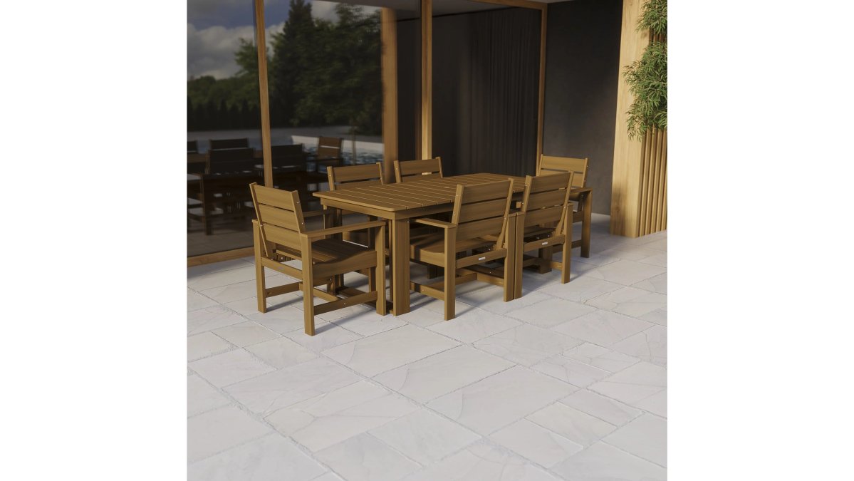 7-Piece Outdoor HDPE Dining Set, Teak