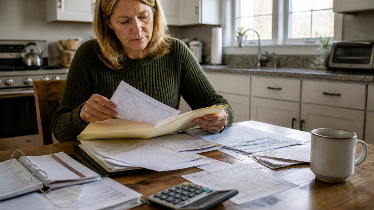 Infographic flowchart organizing contractor invoices and home equity loan interest documents for tax reporting.