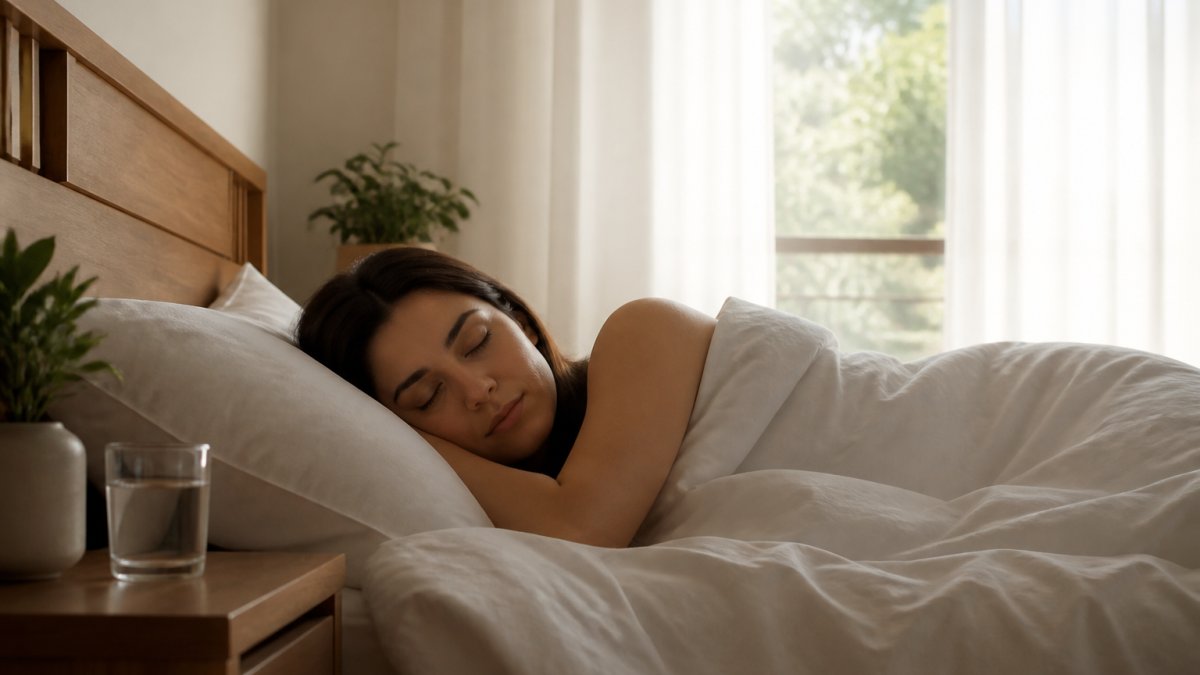 Infographic showing a 4-step sleep hygiene process to help improve daily mental clarity and focus