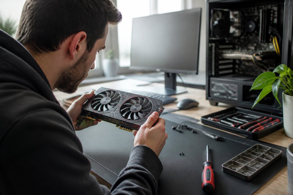 Step-by-step guide for testing used graphics cards using benchmarking software and hardware inspection tools