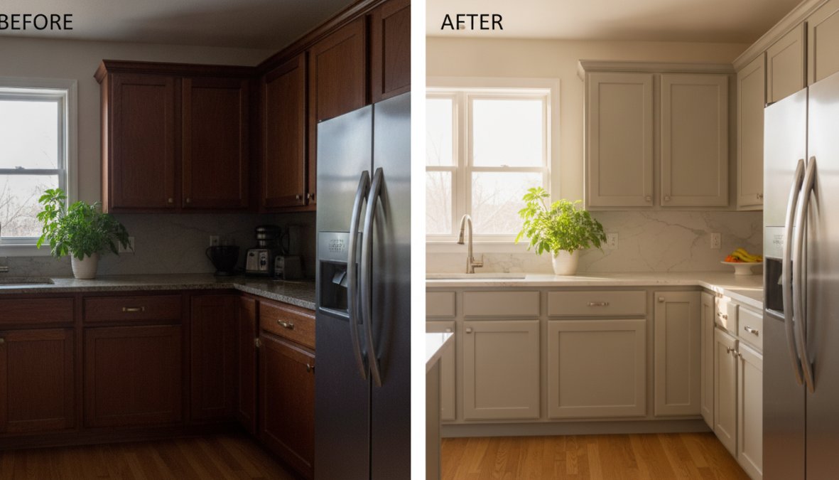 Visual comparison chart showing 7 ways to increase kitchen value before selling