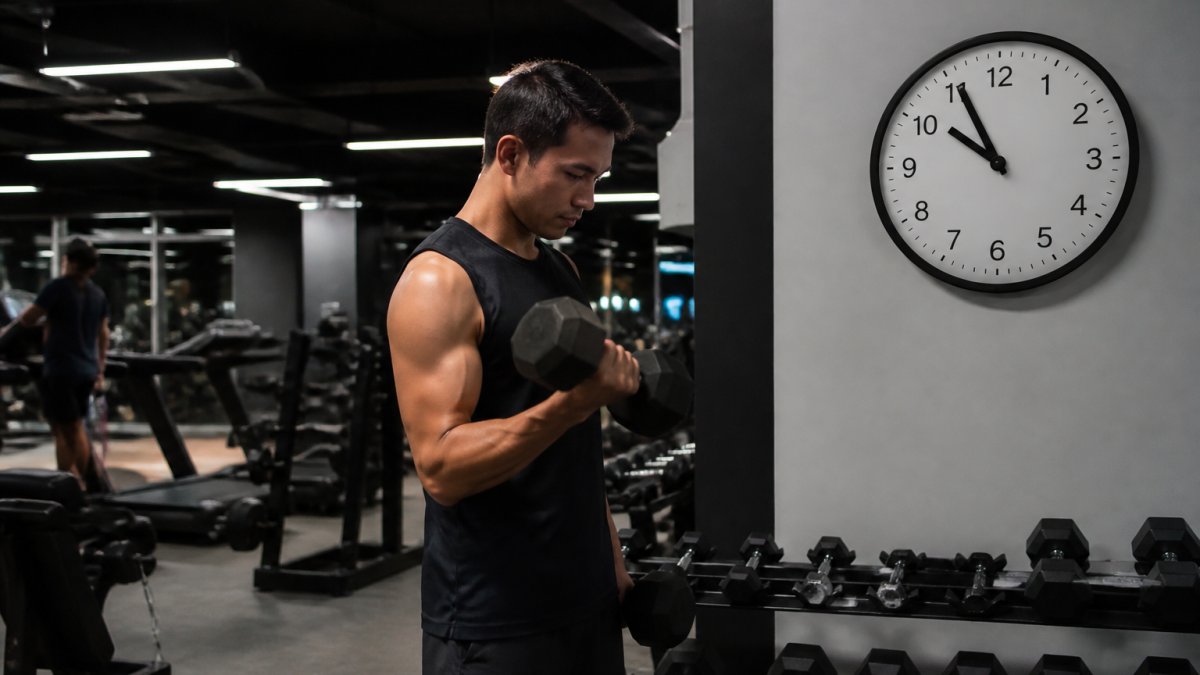 Infographic visualizing a night shift fitness workout schedule for rotating shift patterns in a 24-hour gym.