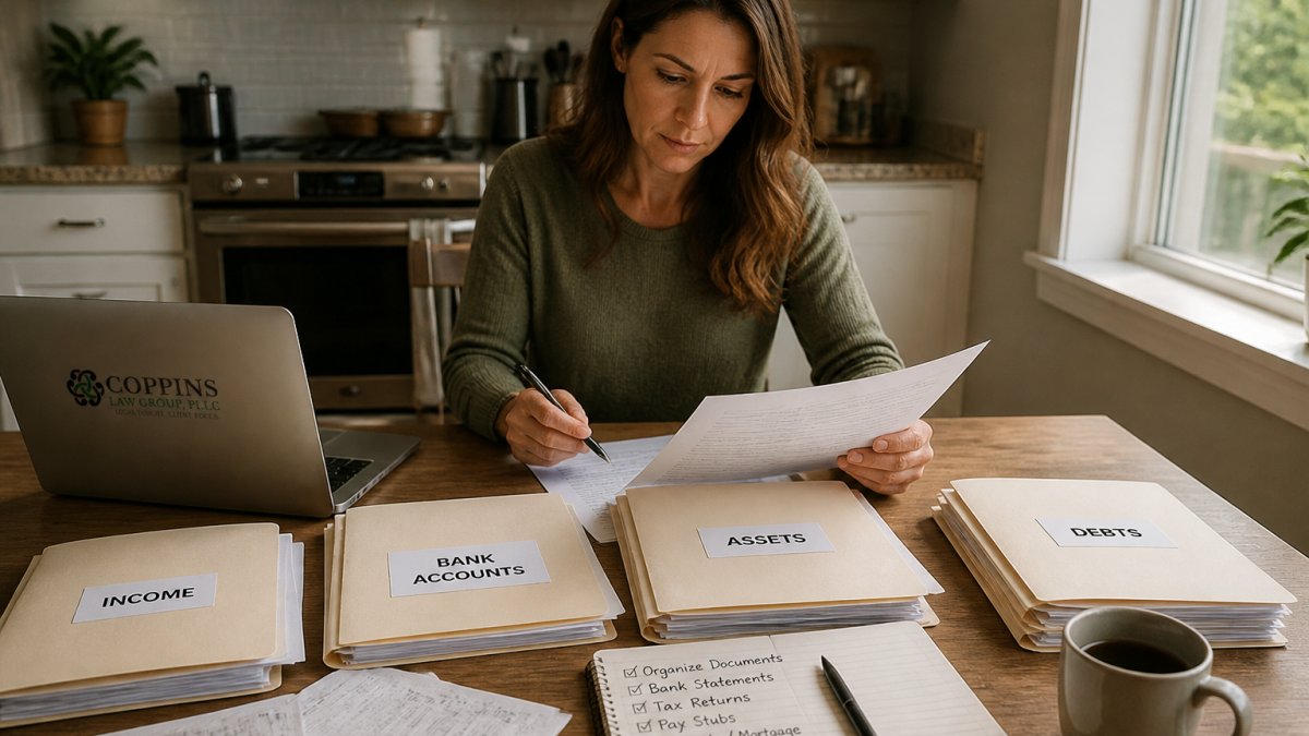 Step-by-step process for organizing financial documents to reduce divorce legal costs
