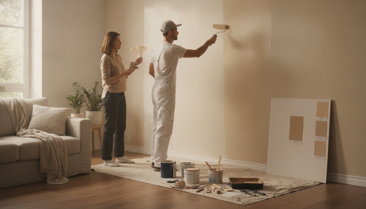 Professional illustration showing Interior for 7 ways to refresh your home with professional painting