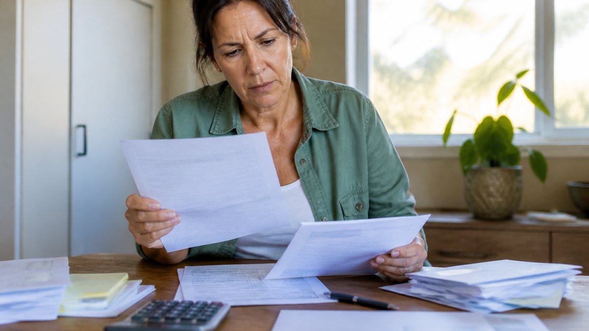 Homeowner reviewing tax documents at a desk to help stop tax lien foreclosure before the state deadline expires.
