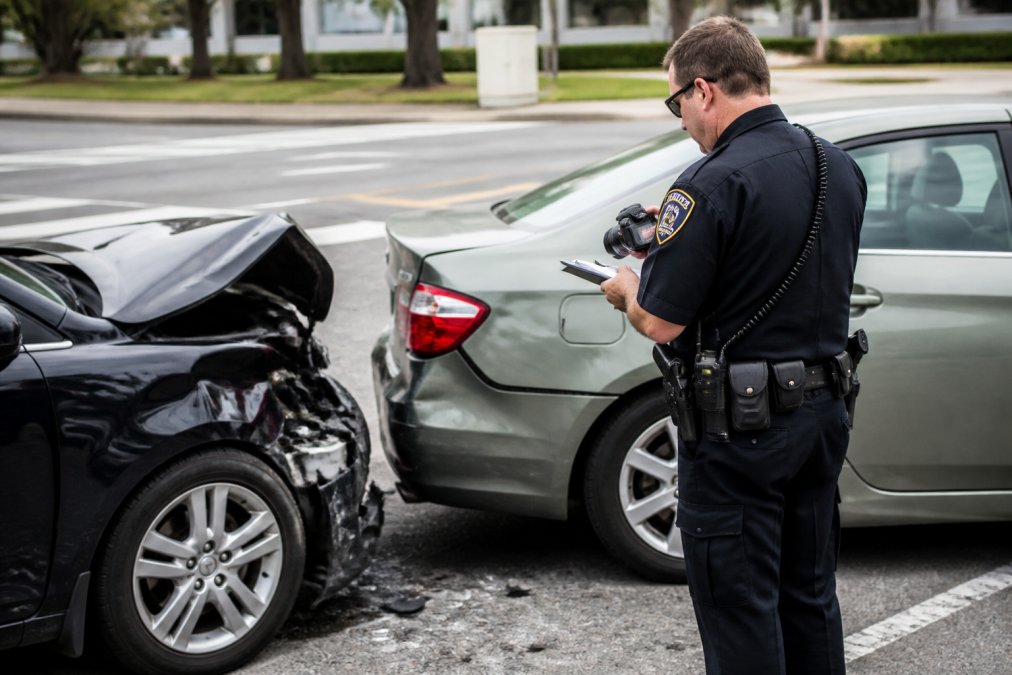 Professional illustration showing Police for prove negligence car accident