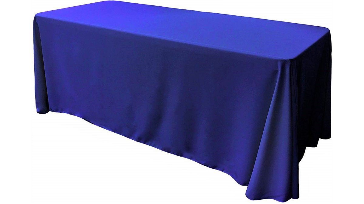 90" Wide by 108" Long Rectangular Polyester Poplin Seamless Tablecloth - Rounded Corners