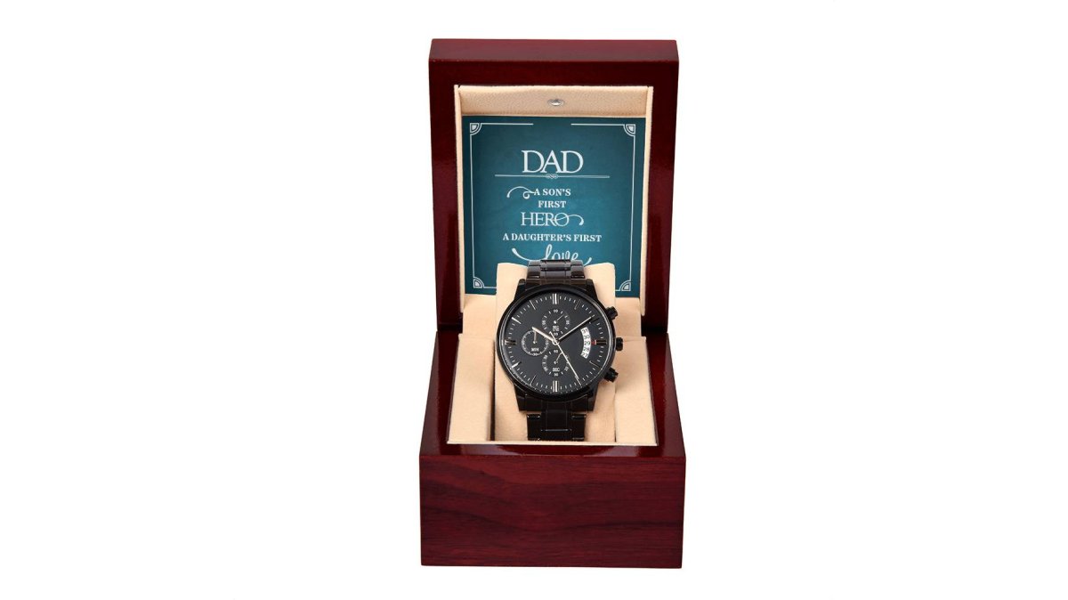 A Son's First Hero - Black Chronograph Watch