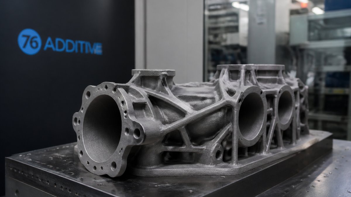 Diagram detailing the precision layering process of additive manufacturing for automotive parts on a build plate.
