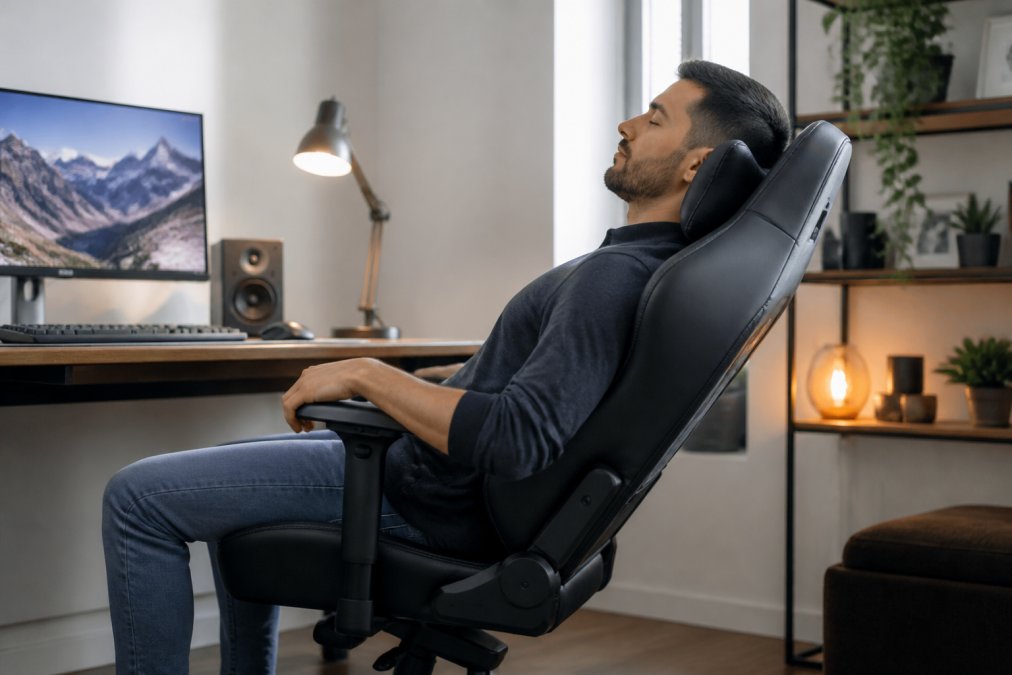 Infographic illustrating the ergonomic features of an adjustable chair for healthy posture during gaming sessions