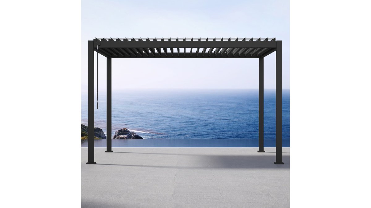 Adjustable Louvered Aluminum Pergola, 10' x 13'