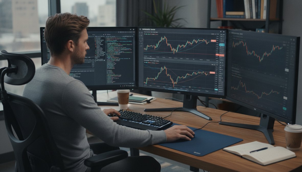 Professional illustration showing advanced tradingview strategies