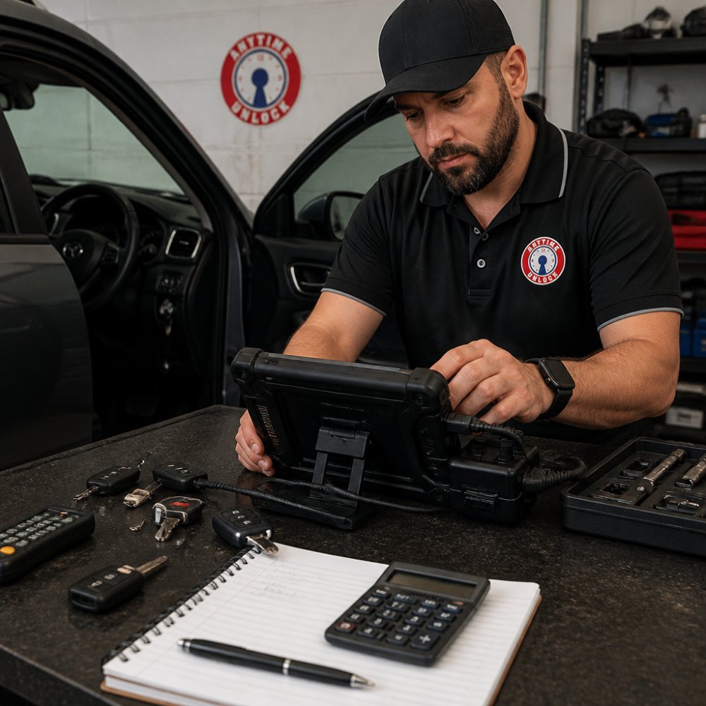Automotive locksmith using diagnostic tools as affordable alternatives to dealer key programming