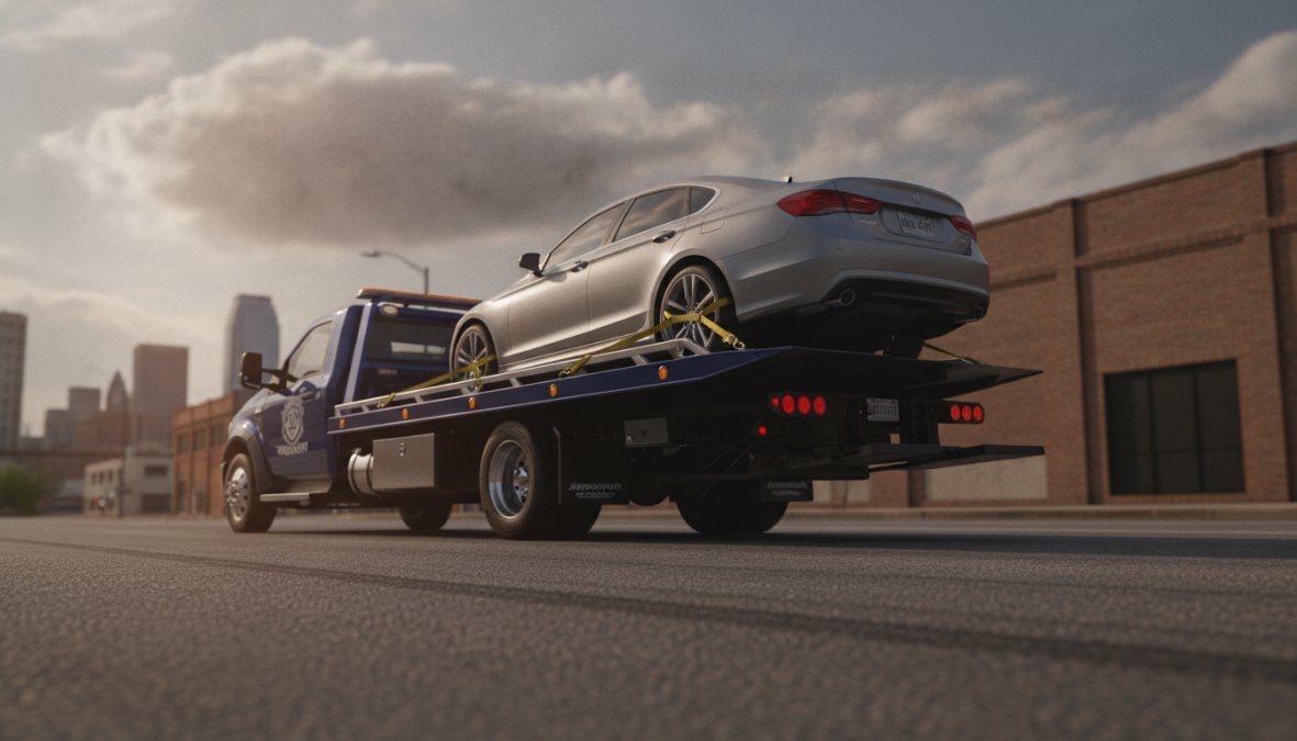 Educational diagram explaining affordable flatbed towing Tulsa metro